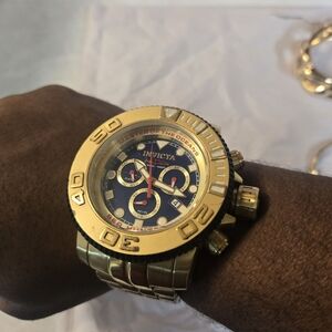 Invicta Gold and Blue Chronograph Watch